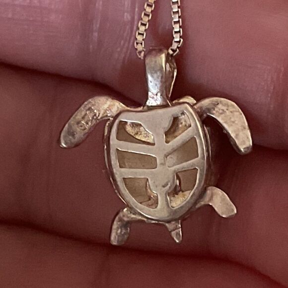 STERLING SILVER GOLD PLATED SILVER 925 WITH CHAIN TURQUOISE NECKLACE​ - Picture 6 of 13